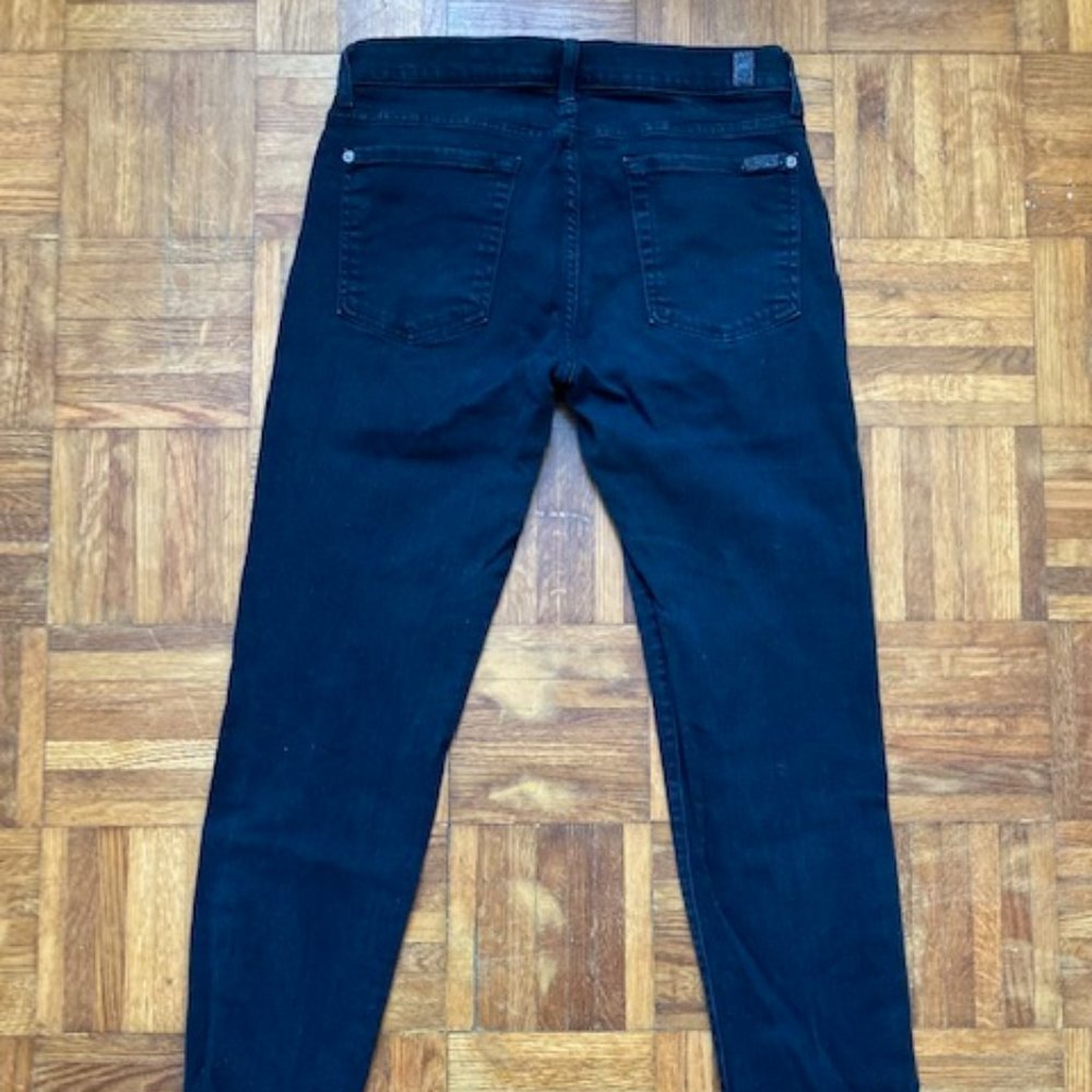 7 For All Mankind The Slim Cigarette Black Denim Jean Pants Size 31